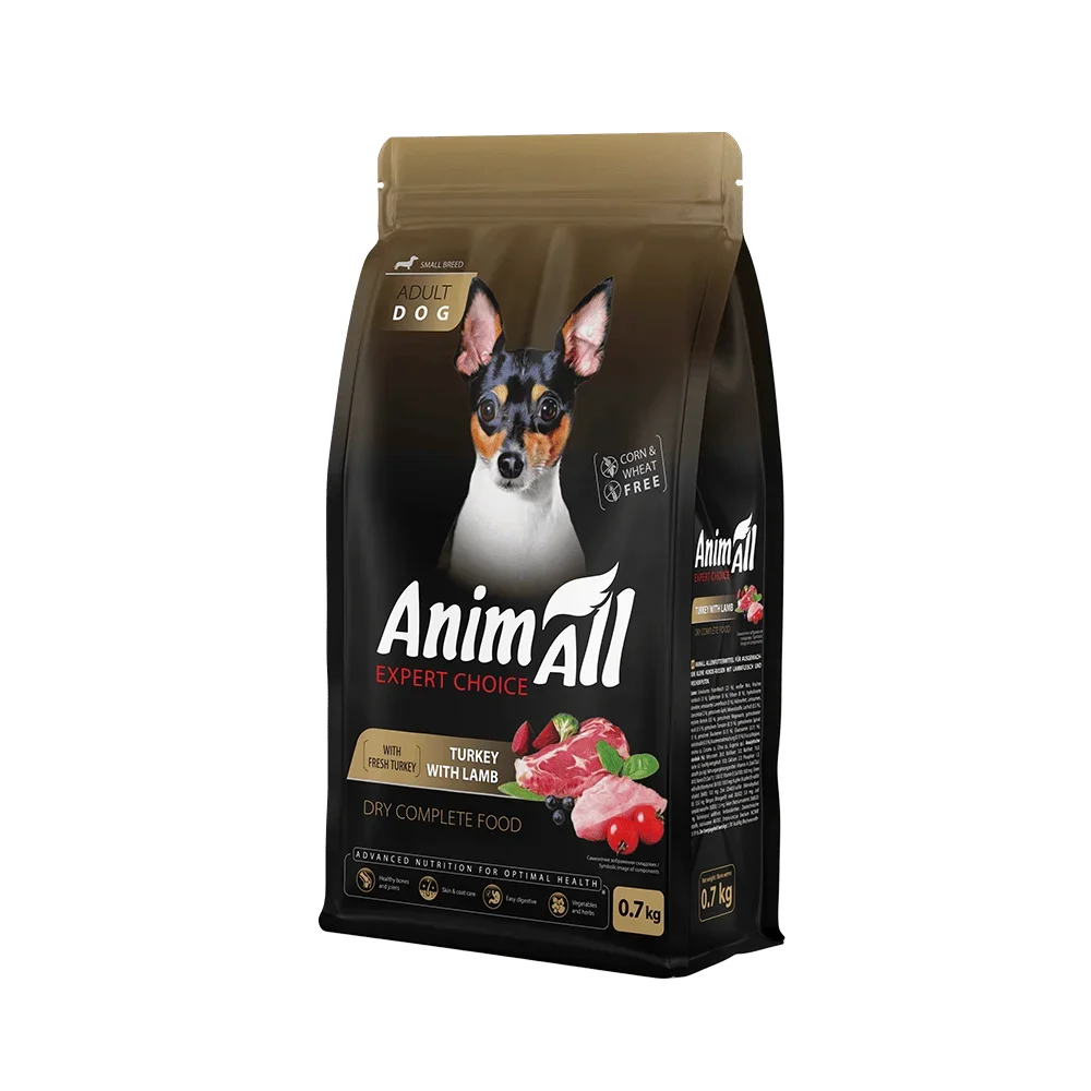 Сухий корм AnimAll для собак малих порід зі свіжою індичкою та ягням - 700 г