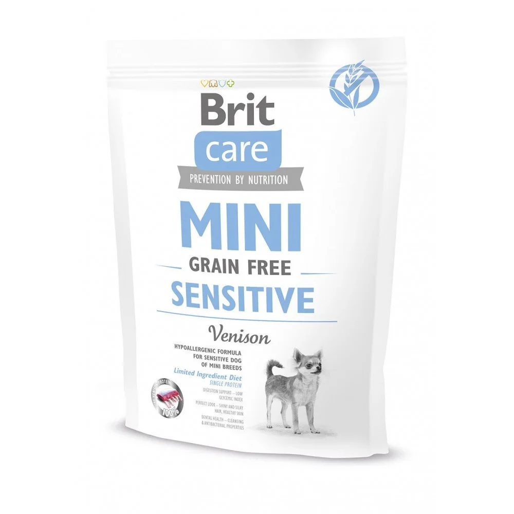 Сухий корм Brit Care GF Mini Sensitive для собак мініатюрних порід з чутливим травленням із олениною - 400 г