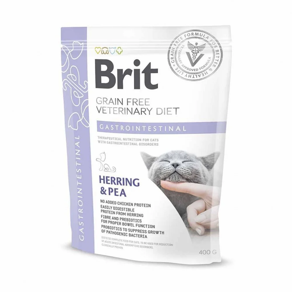 Сухий дієтичний корм Brit Grain Free VetDiet Cat Gastrointestinal для лікування розладів травлення у котів - 400 г