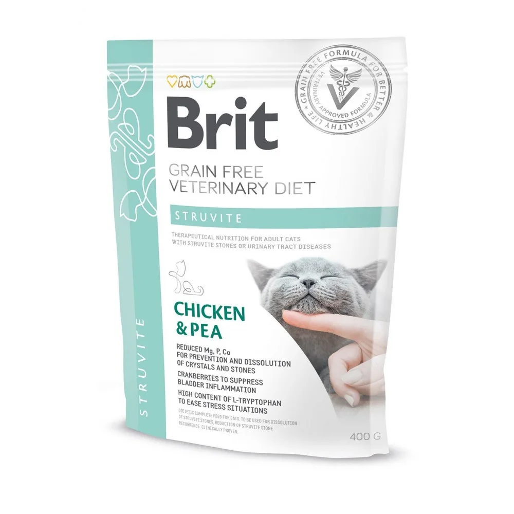 Сухий дієтичний корм Brit Grain Free VetDiet Cat Struvite для розчинення струвітних уролітів у котів - 400 г