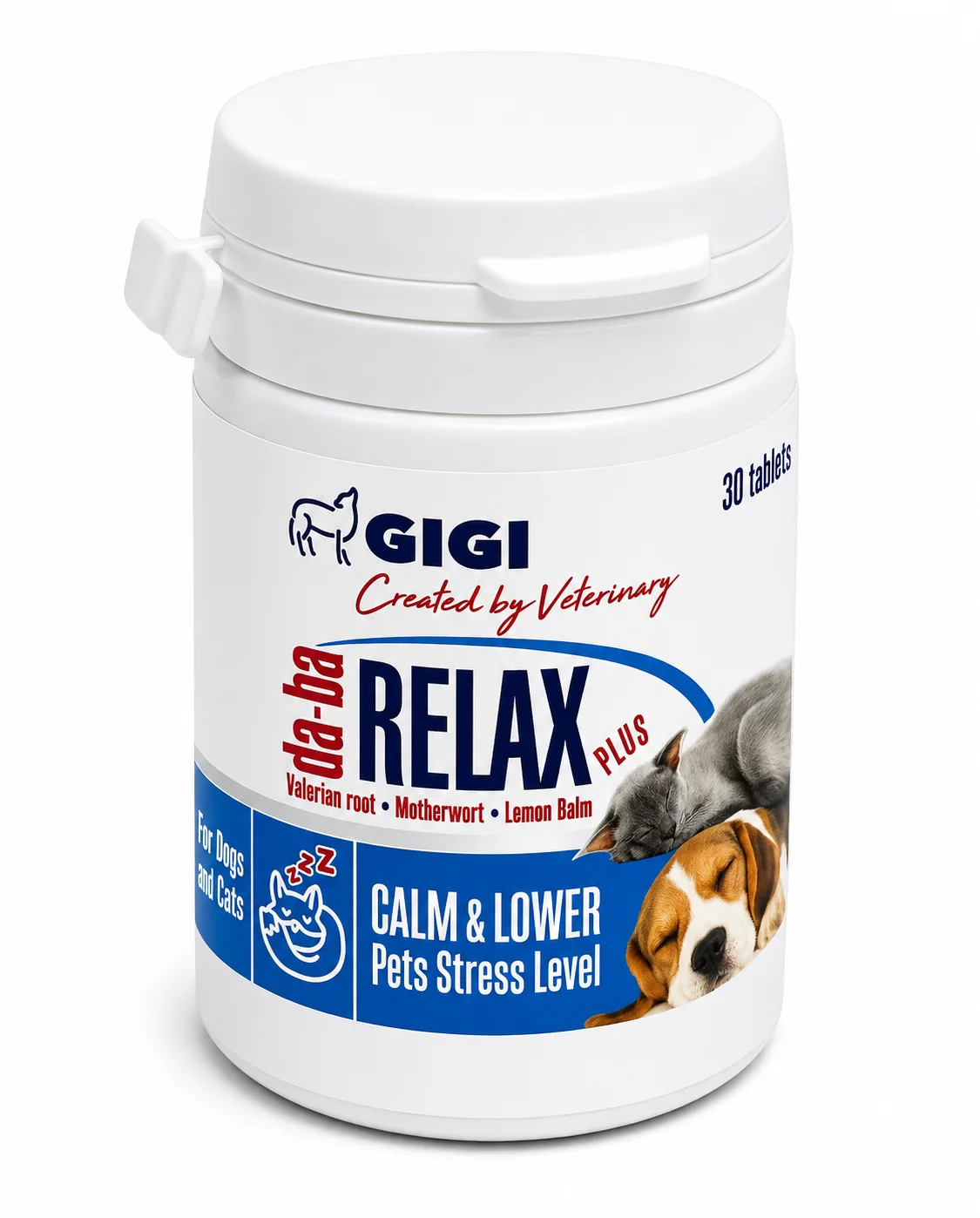 Таблетки для котів та собак GIGI Relax Plus проти тривоги та захитування - 1 таблетка