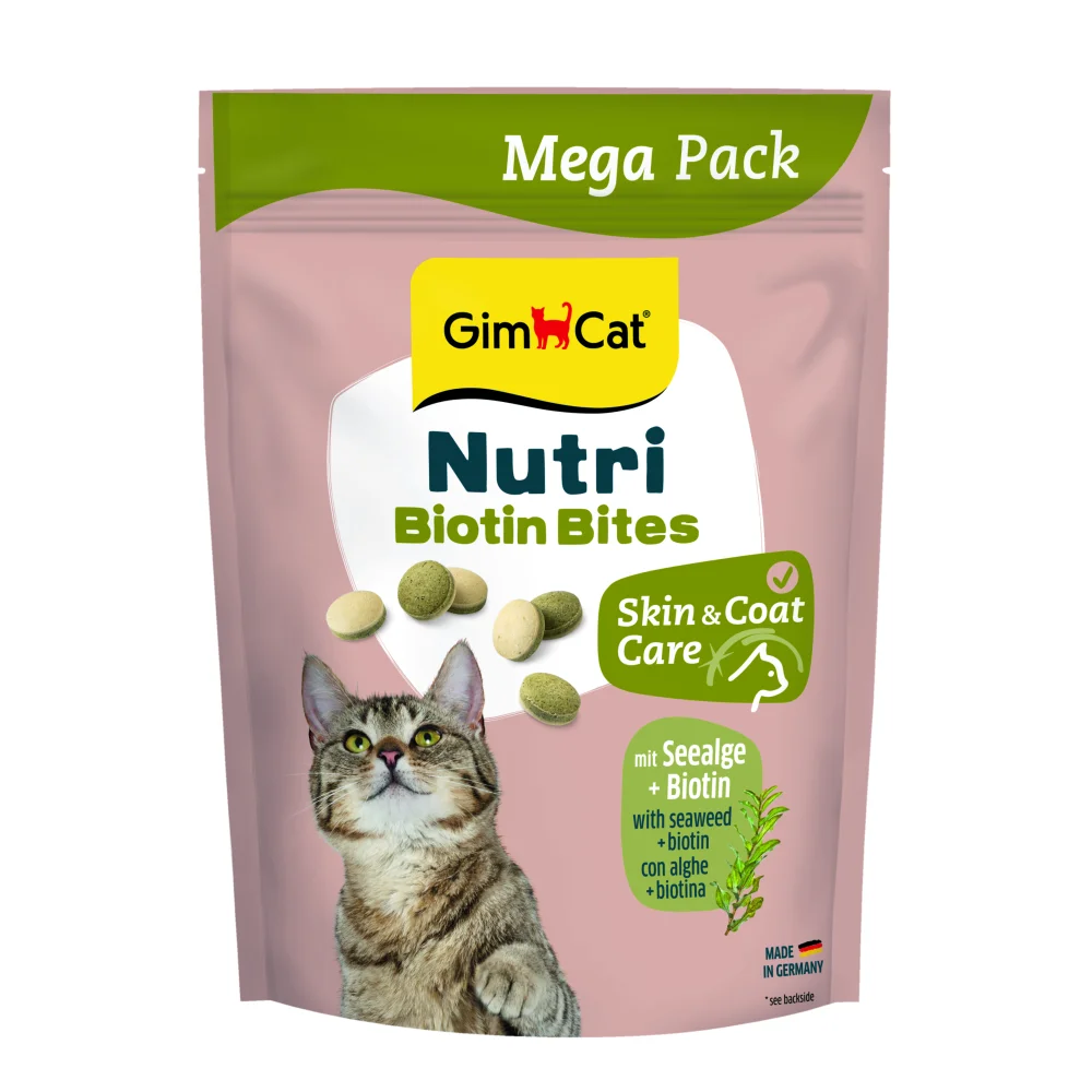 Вітамінізовані таблетки GimCat Nutri Biotin Bites Seaweed для котів всіх порід з морськими водоростями - 425 г
