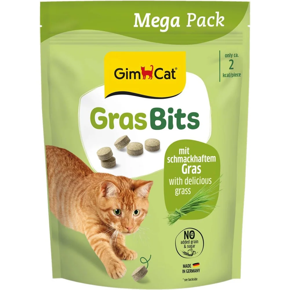 Вітамінізовані таблетки GimCat Gras Bits для котів усіх порід зі смаком трави - 425 г