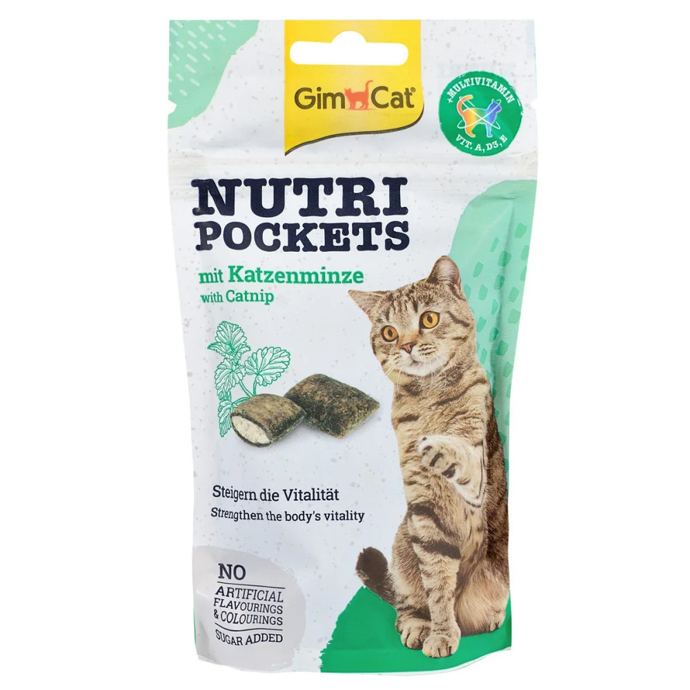 Ласощі для котів Nutri Pockets хрусткі подушечки з котячою мʼятою - 60 г