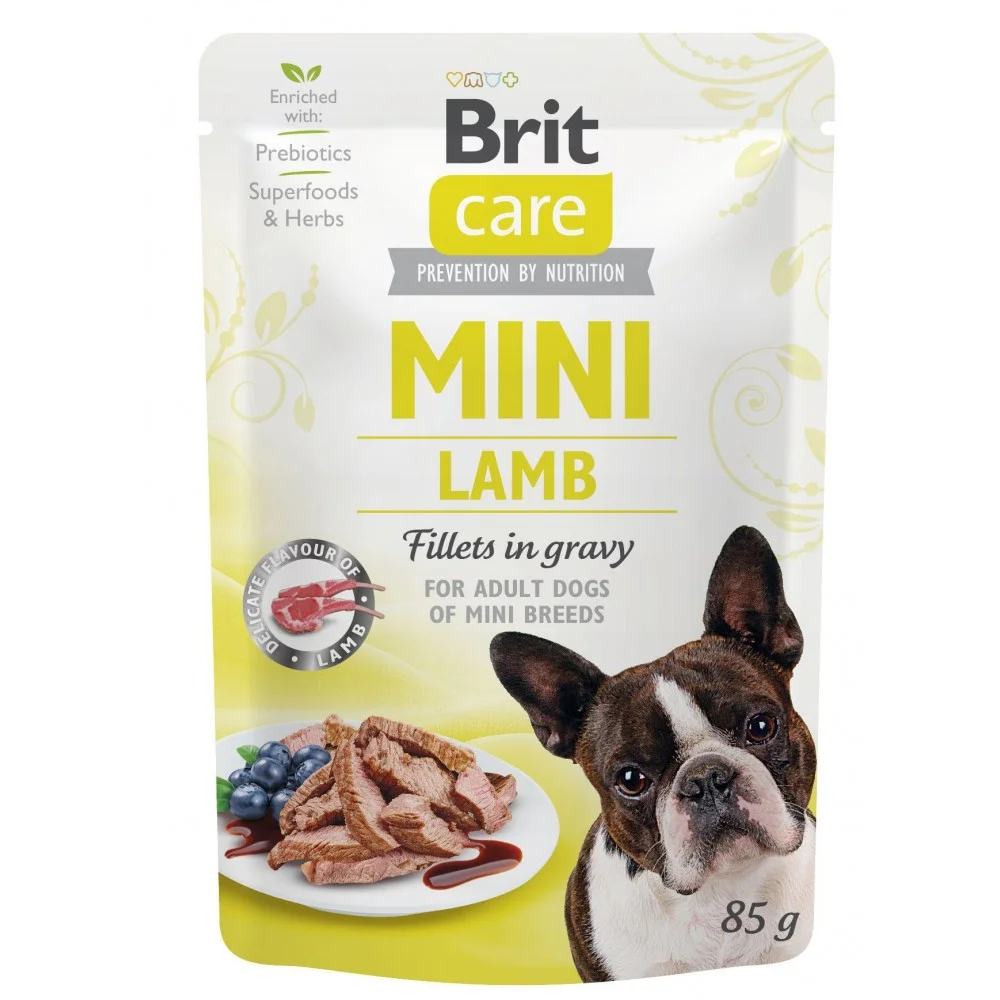Вологий корм Brit Care Mini Fillets in Gravy для дорослих собак мініатюрних порід з ягнятиною в соусі - 85 г