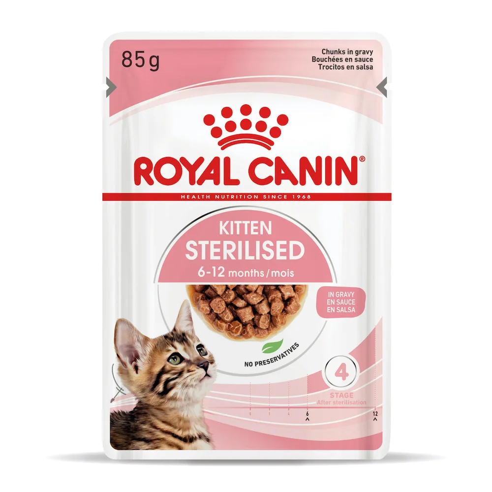 Вологий корм Royal Canin Kitten Sterilised для стерилізованих кошенят - шматочки в соусі - 85 г